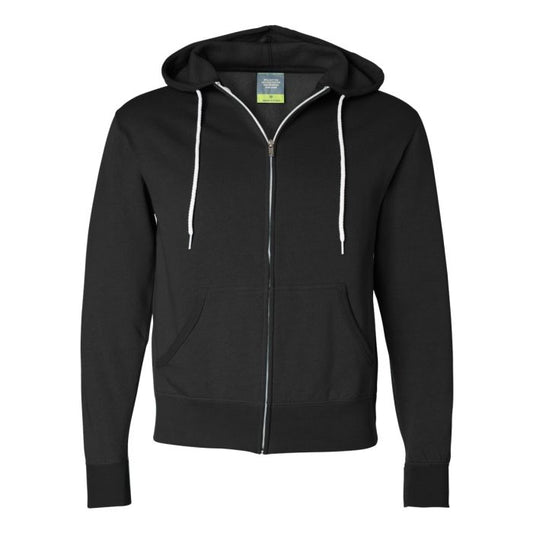 Unisex Lightweight Full-Zip Hooded Sweatshirt